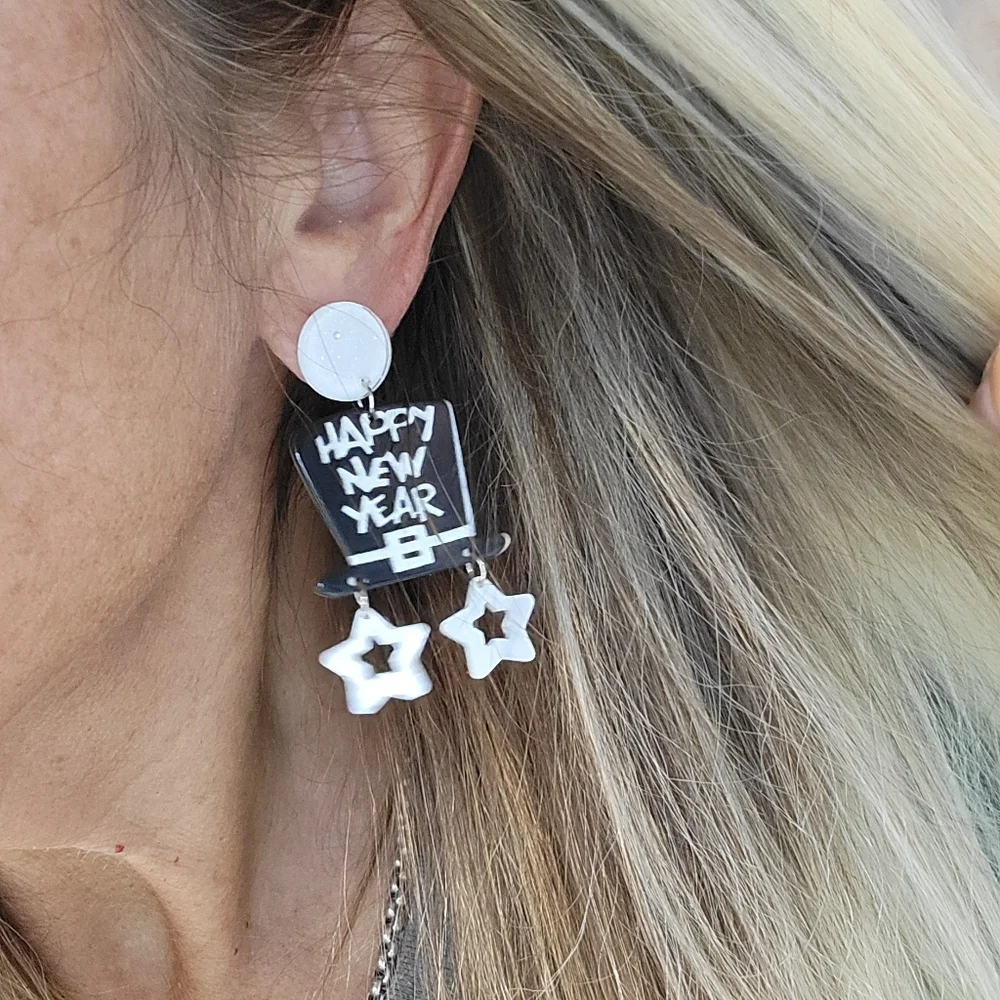 New Year Party Hat Drop Earrings